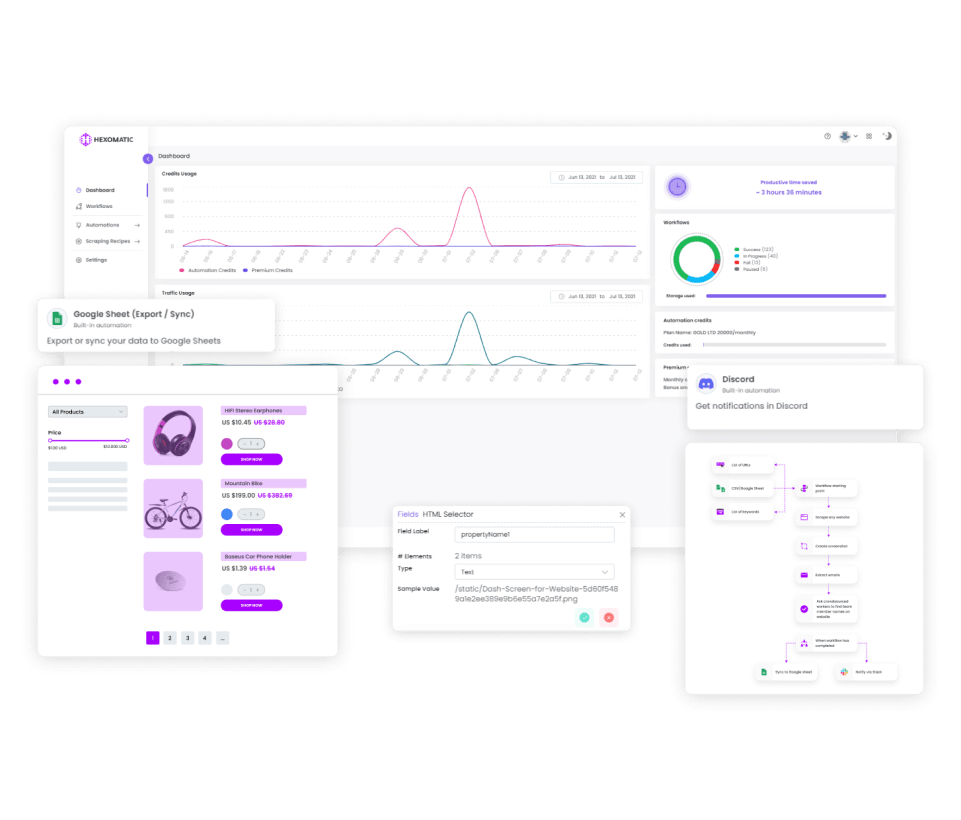 Hexomatic helps businesses of all sizes scale via no code data extraction and work automation.